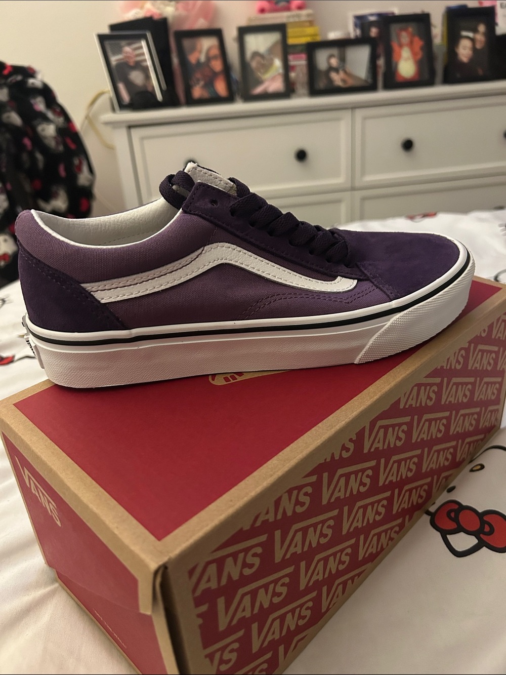 Vans Old Skool Purple Canvas & Suede with White Stripe